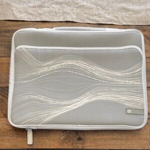 HP Silver and White Laptop Sleeve